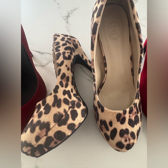 Women’s High Heel LOT (3) Red and Leopard Print Stiletto - Picture 3 of 5